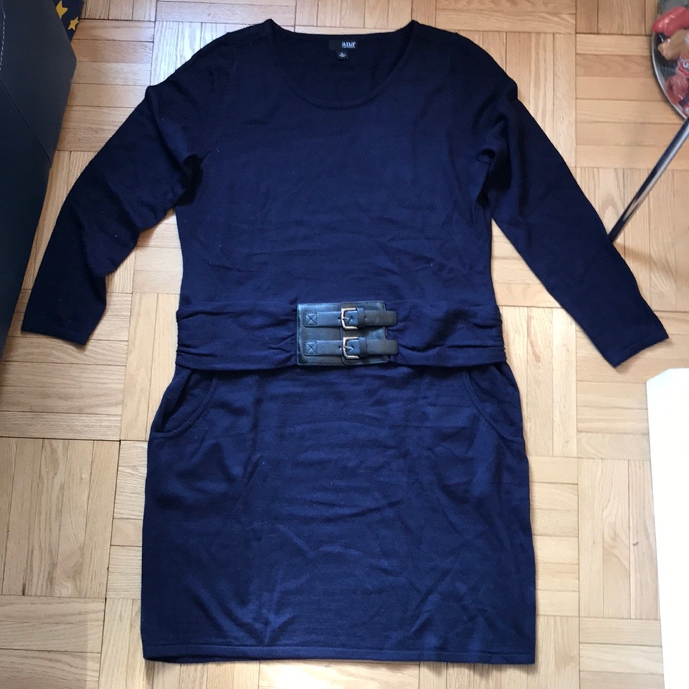 NWT PRETTY ANA NAVY KNIT DRESS XL